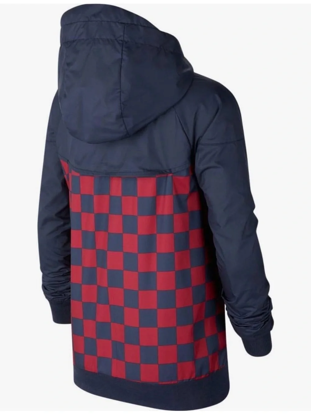 Nike FC Barcelona Full Zip Wind Runner Jacket Checkered Navy Size Large - Picture 2 of 7